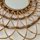 Natural rattan sun mirror 61cm