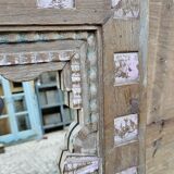 Old Art Deco mirror in Burmese teak