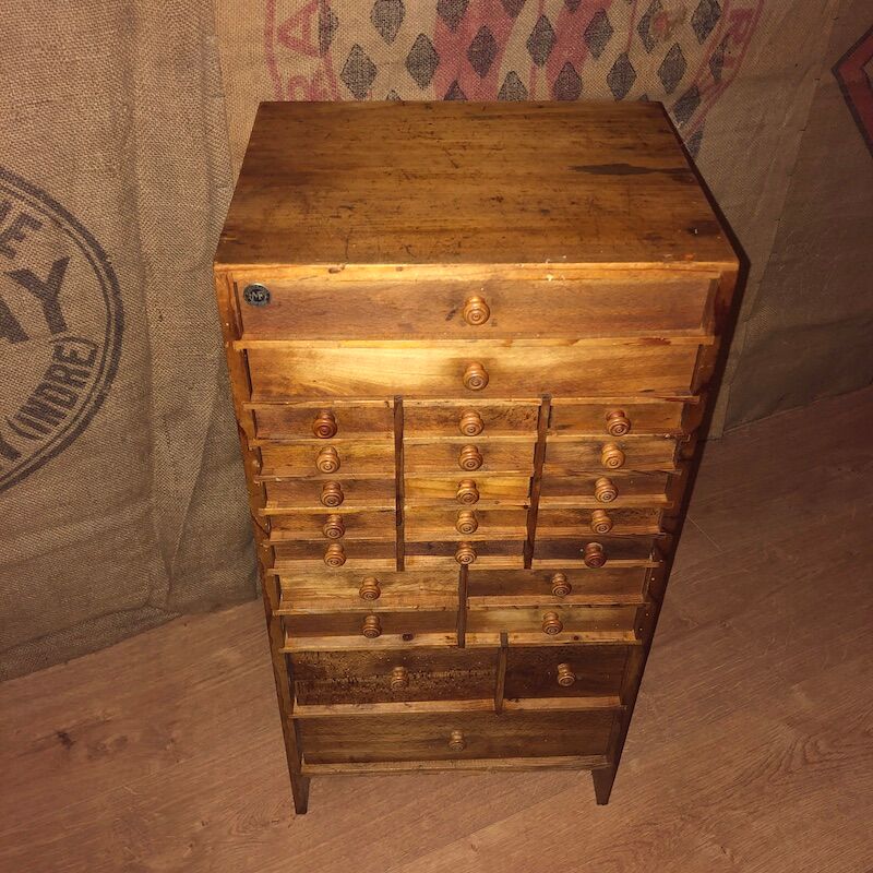 Old furniture 24 drawers Manufrance - Watchmaker's layette