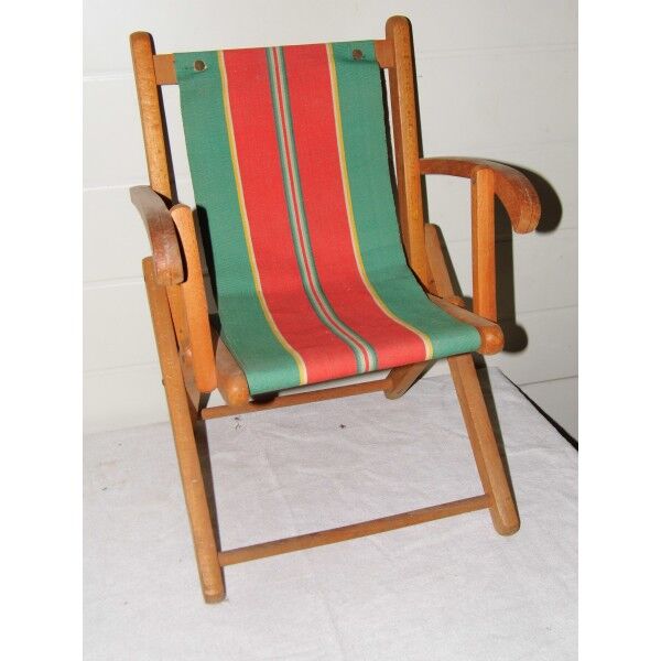 Child folding armchair in vintage wood