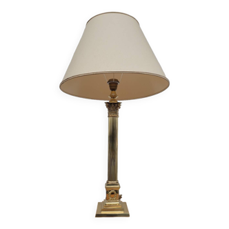 Neoclassical empire style lamp with brass column