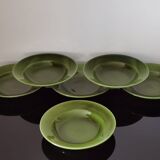 Hollow plates in glazed glazed ceramic green