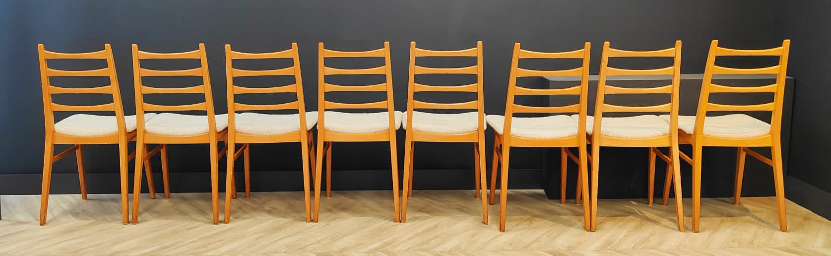 Set of 8 mid century dining table chairs vintage