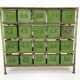 Vintage industrial cabinet, 20 iron drawers, wooden top, 1950's