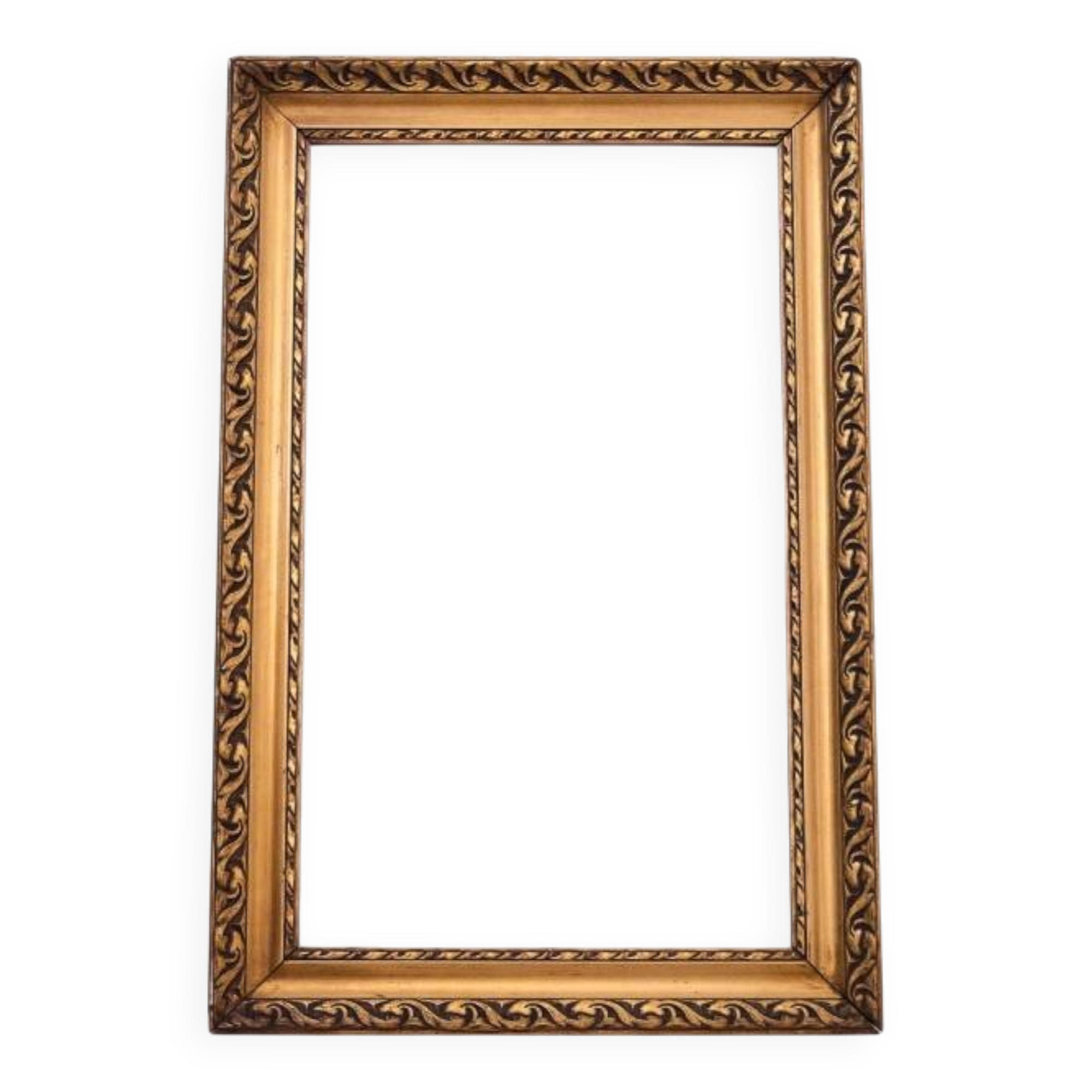 Mirror with a gold frame from the 1950s, France.