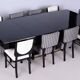 Large Art Deco Chrome and Black Glass Extendable Dining Table, 1930s