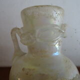 Vase with miniature handle Scavo Seguso Vetri d'Arte iridescent glass Murano 1950