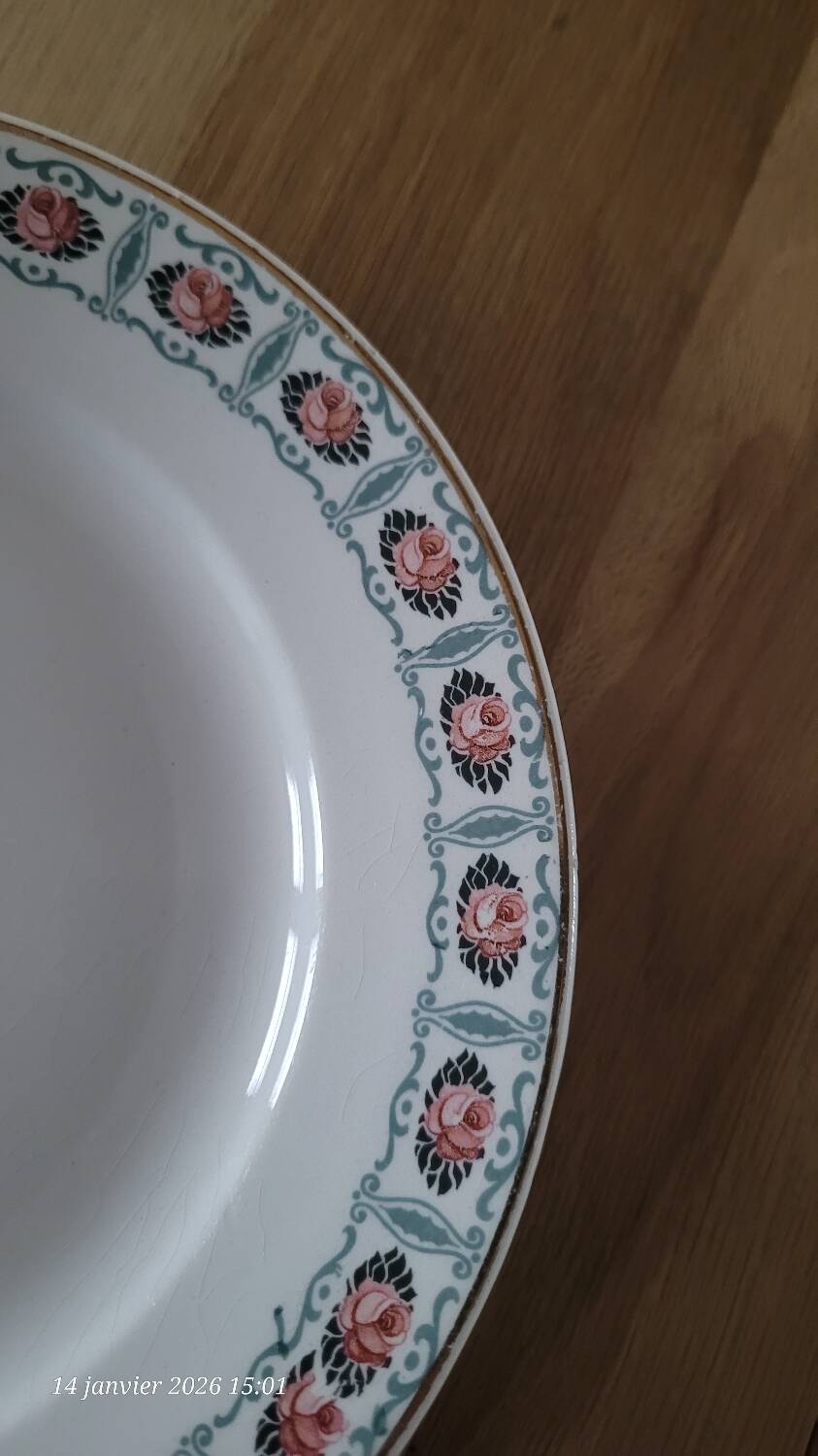 5 antique dessert plates