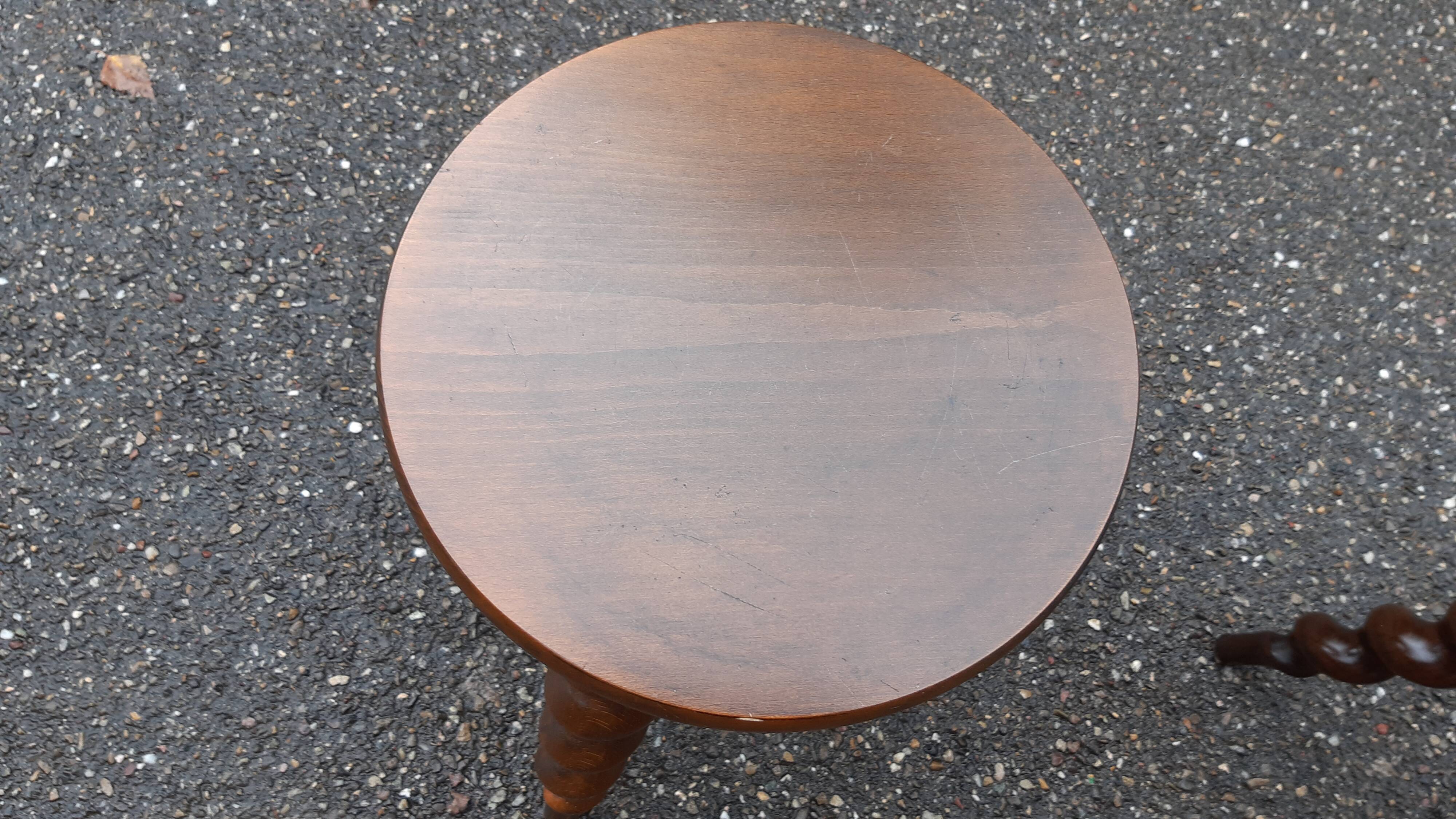 Pair of twisted tripod stools