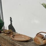 Oval brown ceramic fish dish