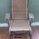Chaise longue debut xx° en rotin, osier et bois