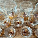 8 amber foot glasses