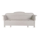 Antique storage bench – grey painted – pine wood – 1890s