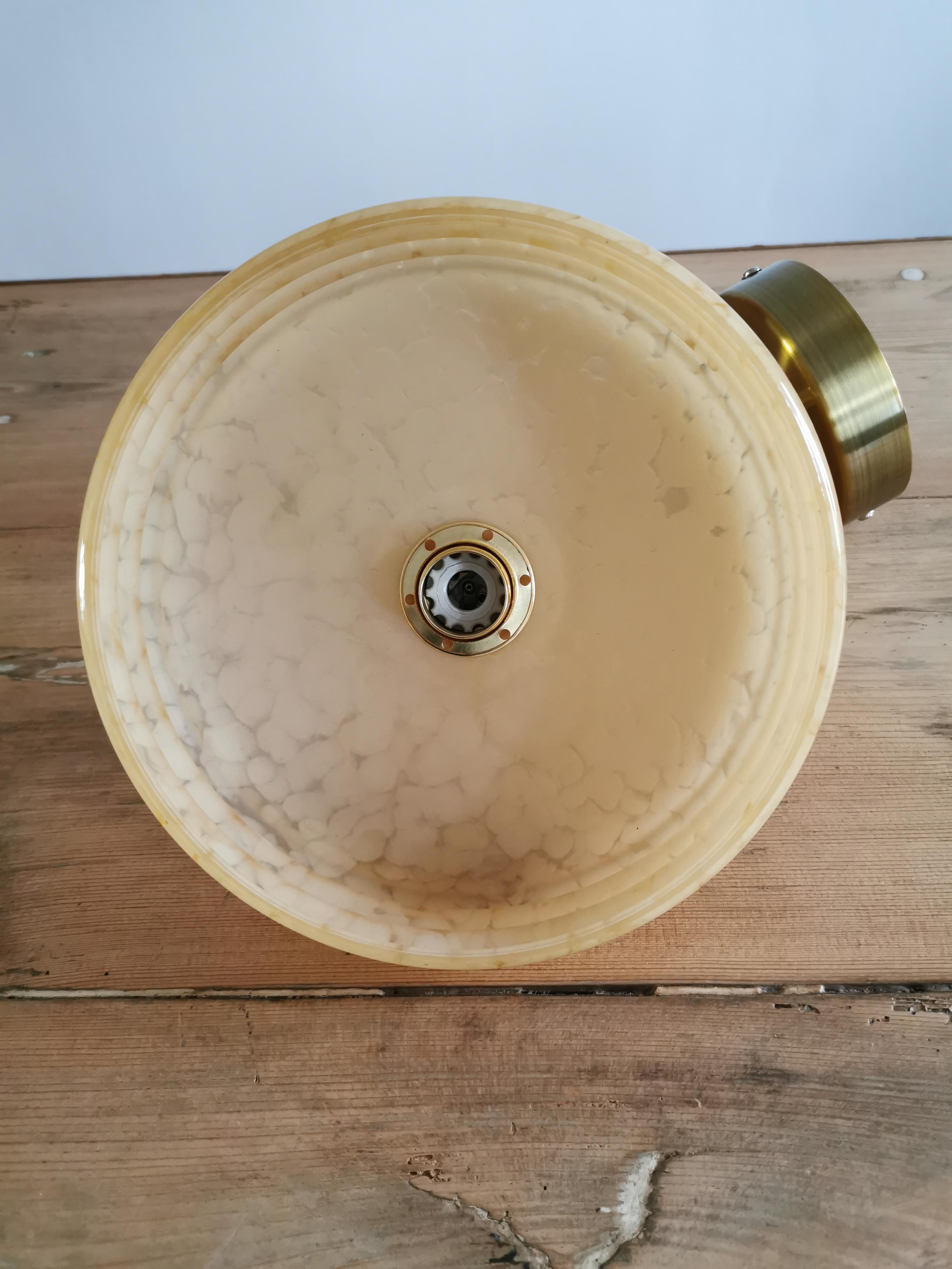 Vintage lampshade wall lamp in yellow Clichy glass