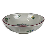 Small salad bowl, Réverbère model by KG Lunéville, rose pattern.