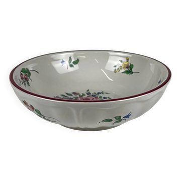 Saladier PM, modèle Réverbère par KG Lunéville, motif rose