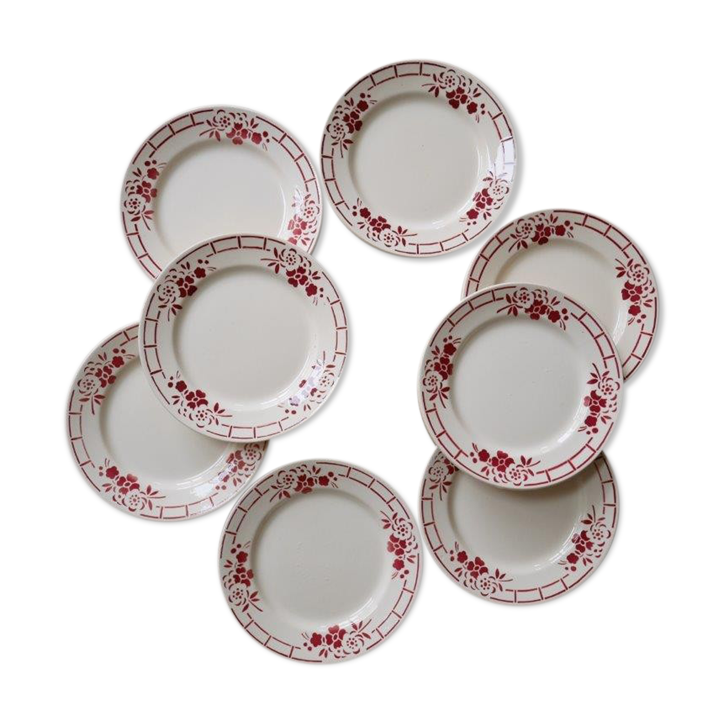 Set of 8 dessert plates Badonviller