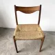 GS60 chair in exotic wood and straw, Arne Wahl Iversen, 1960s