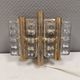 Old Swedish wall lamp, made of hard pressed glass, brass and metal 1960s