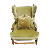 Fauteuil vert velours