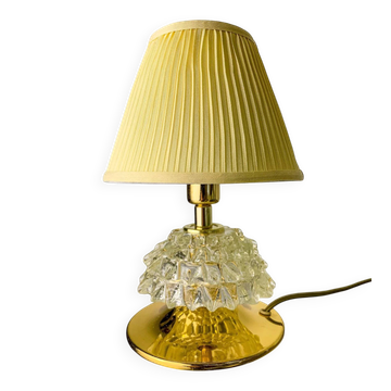 Italian Barovier Murano Rostrato glass and brass table lamp, 1940s