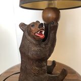 Lampe ours en bois forêt noir travail artisanal