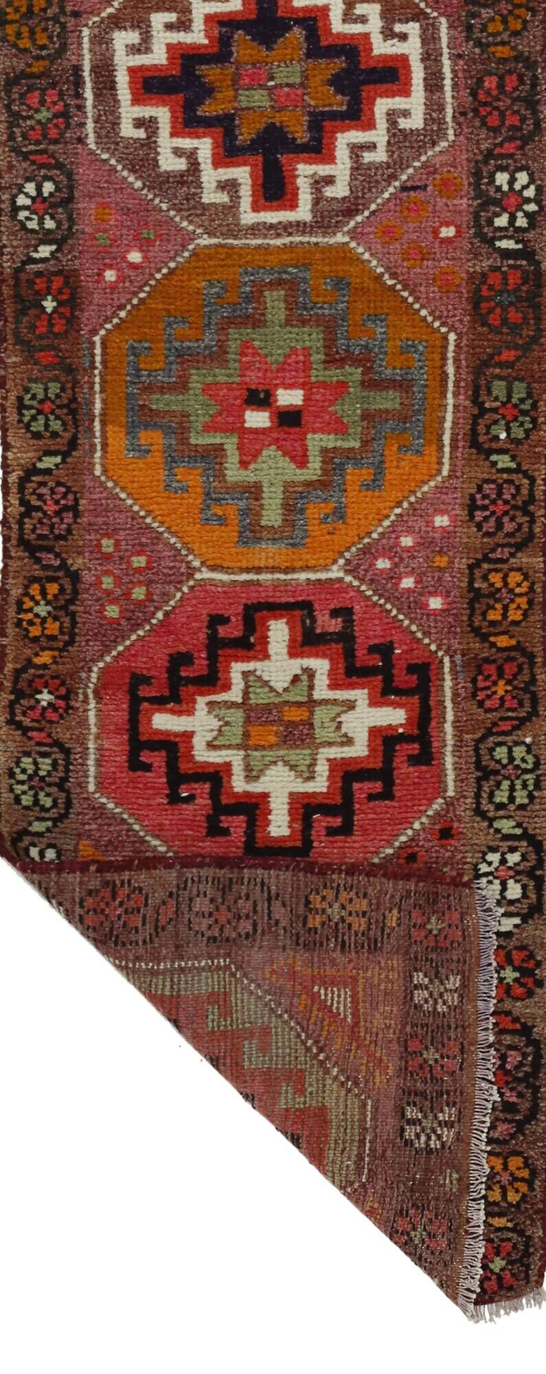 Herki vintage wool hallway rug, 310 x 83 cm