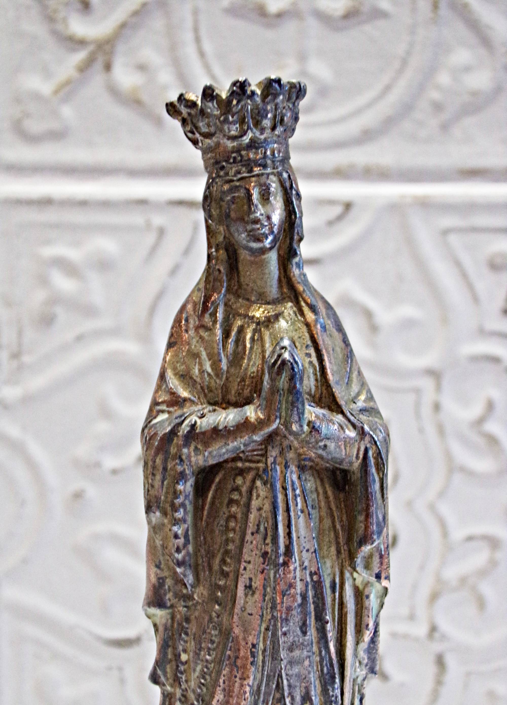 France 1910 - religious statue of holy virgin mary crowned