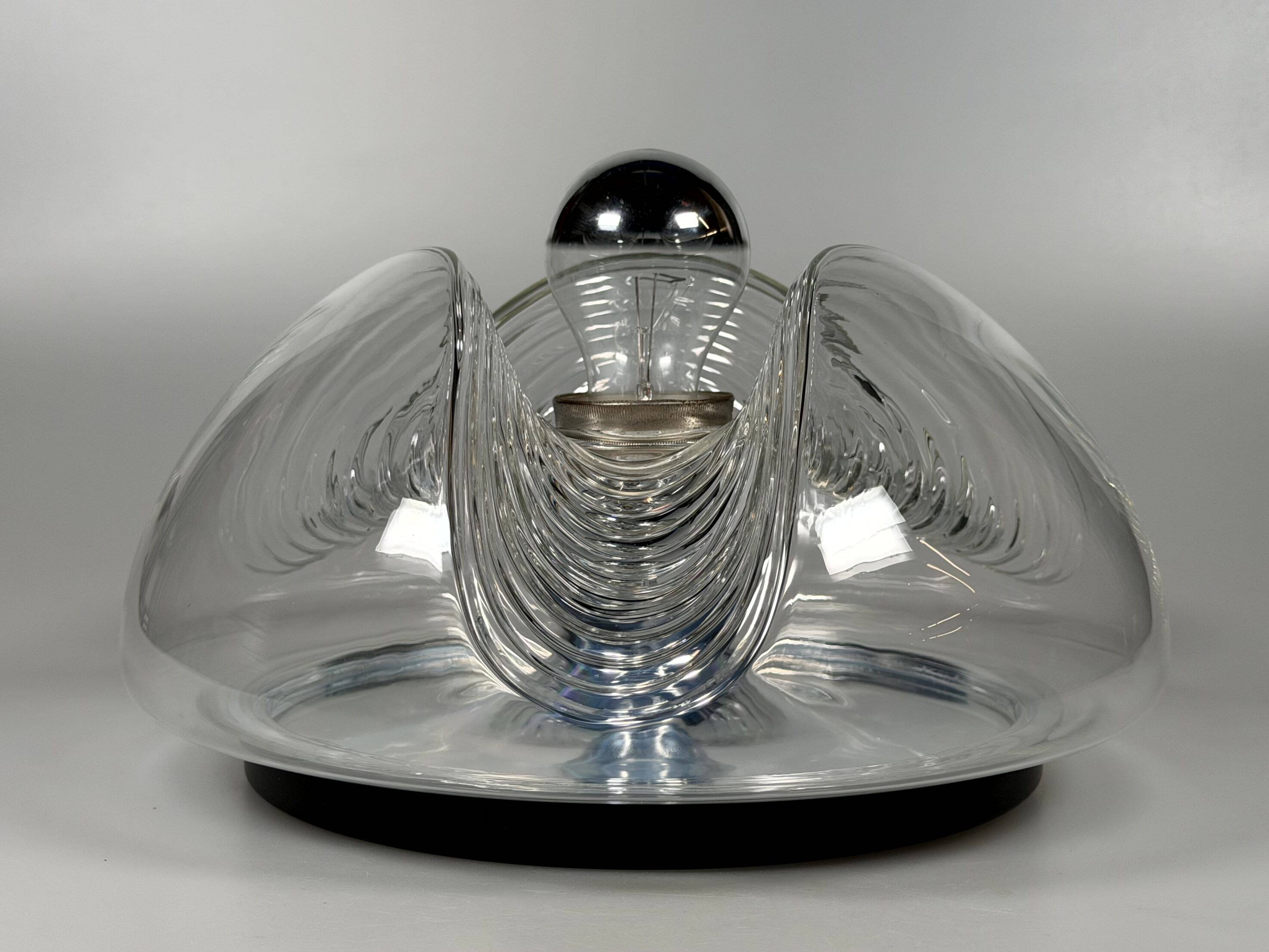 1960s 1970s Wall or Ceiling Lamp "Wave" by Koch & Lowy for Peill & Putzler