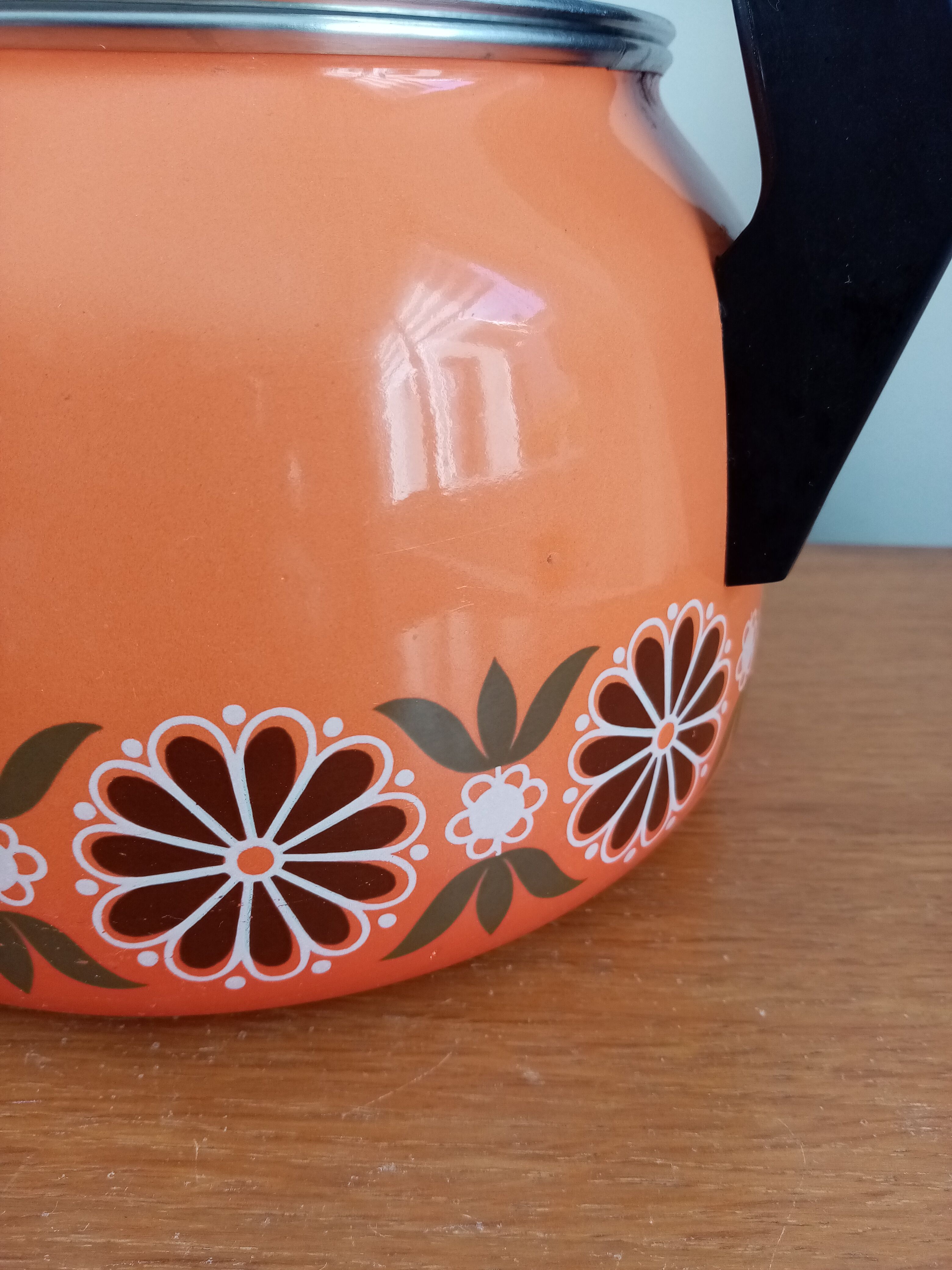 Enamelled vintage kettle