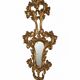 Italian mirror in gilded wood with gold leaf from the 18th century.