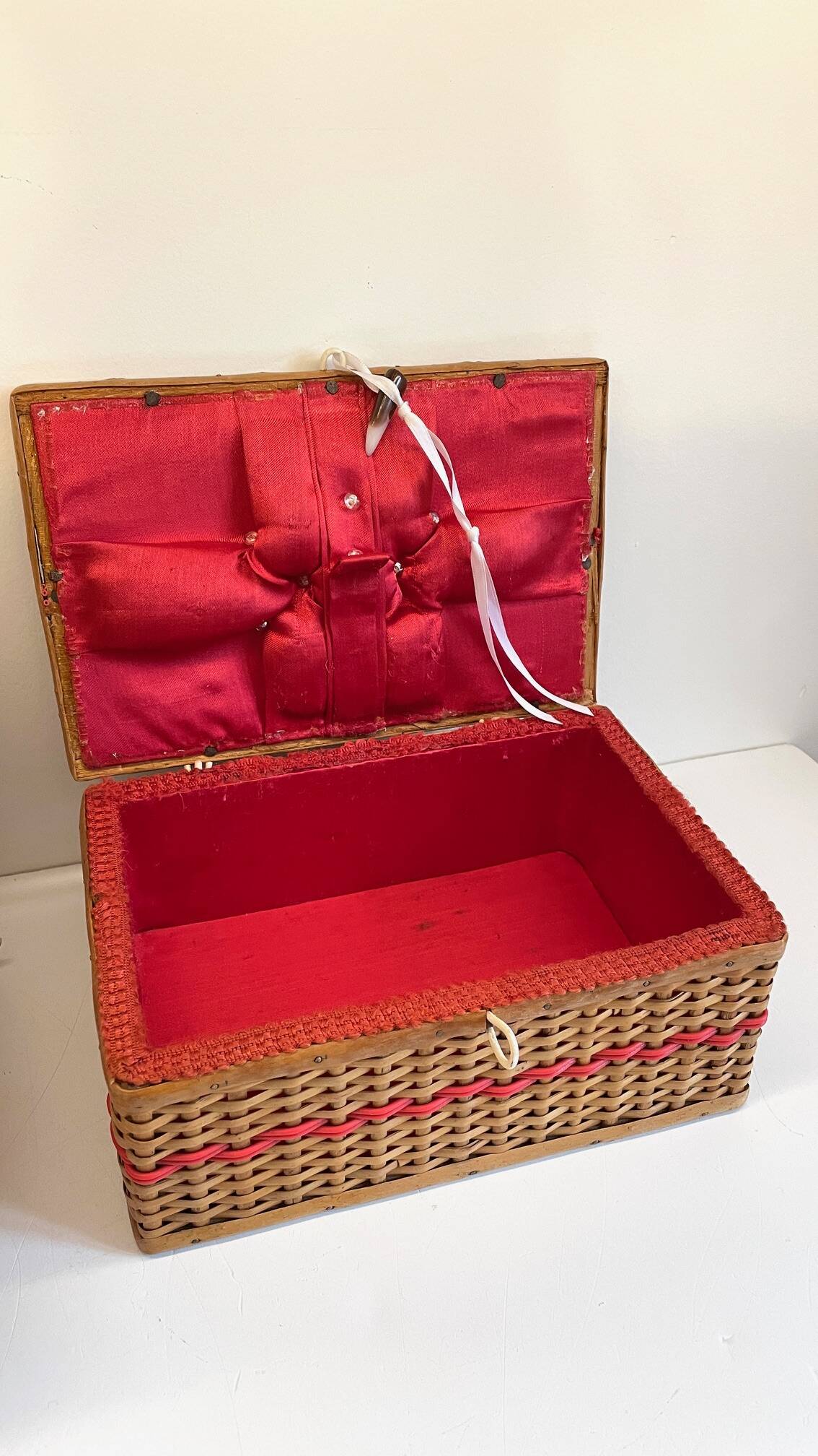 2 chanel boxes in vintage rattan