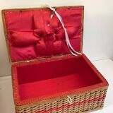 2 chanel boxes in vintage rattan