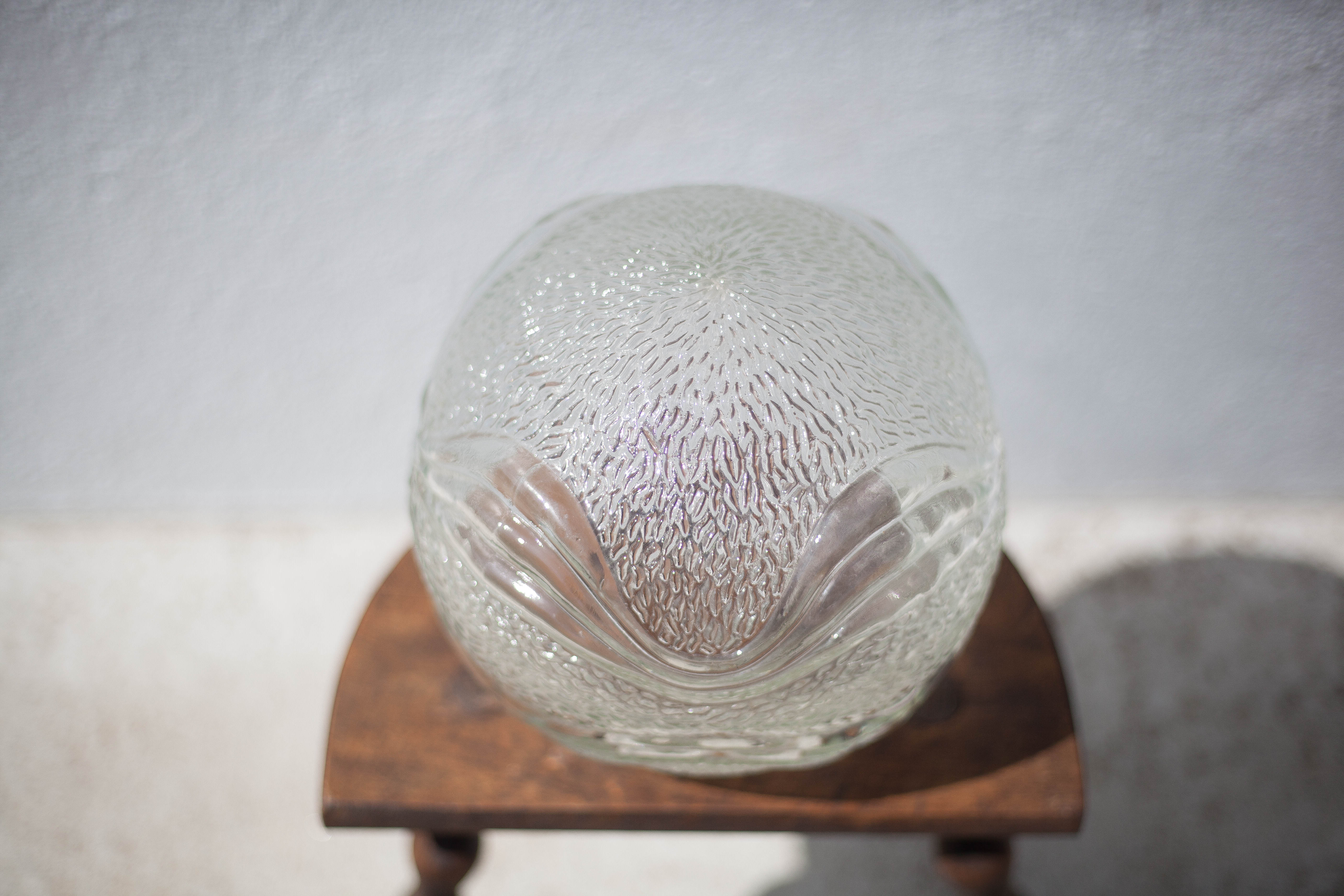 Globe ball, glass globe, glass lampshade, patterned globe, globe for suspension, 70's