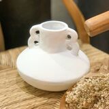 Vase en terre cuite à anses blanc