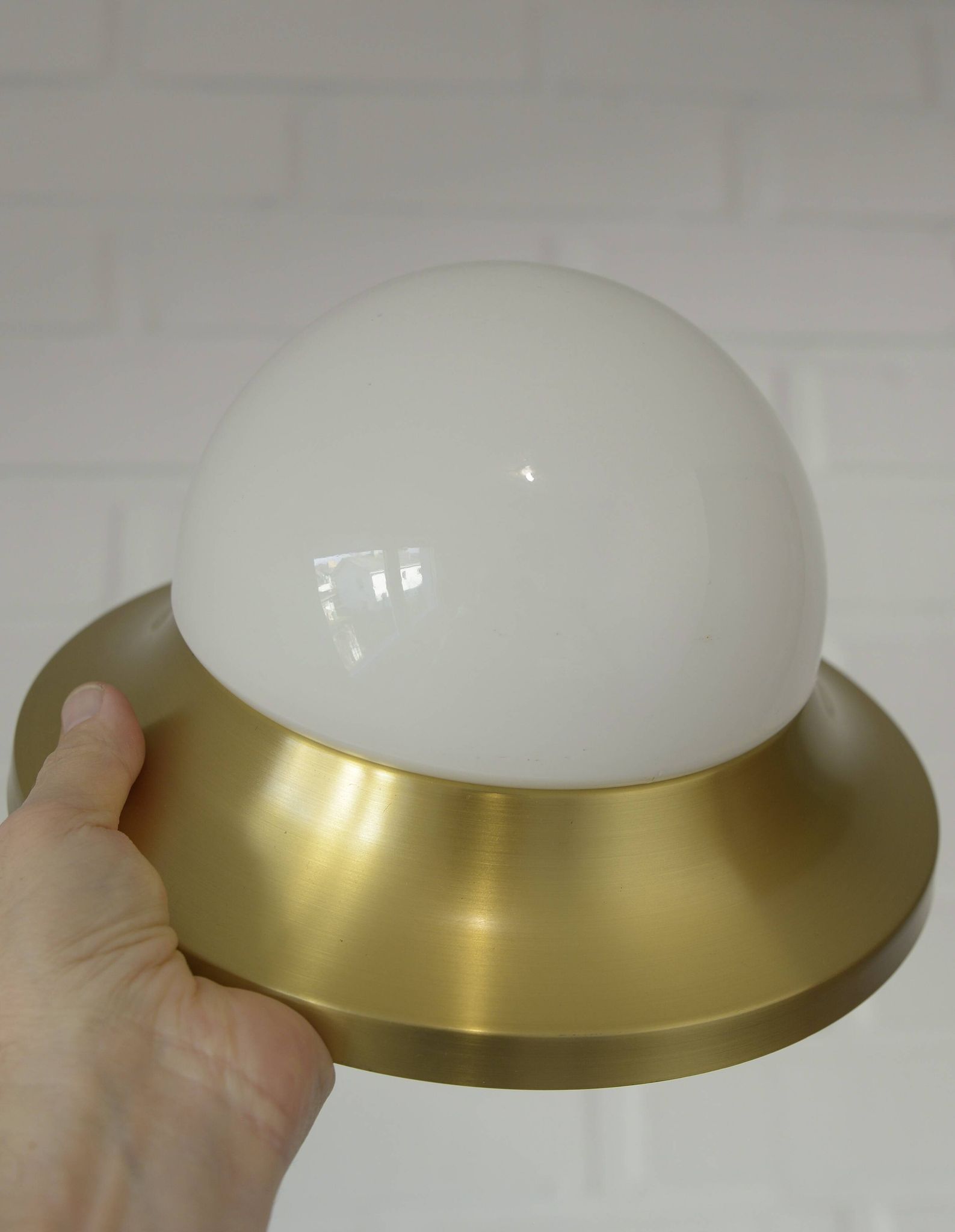 Ceiling Lights Set of 3 Mushroom Lamp Vintage Brass Sconces Space Age Style