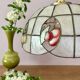 Vintage mother-of-pearl and brass lampshade pendant light with fruit decorations (2)