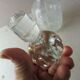 Old carved crystal decanter, star décor