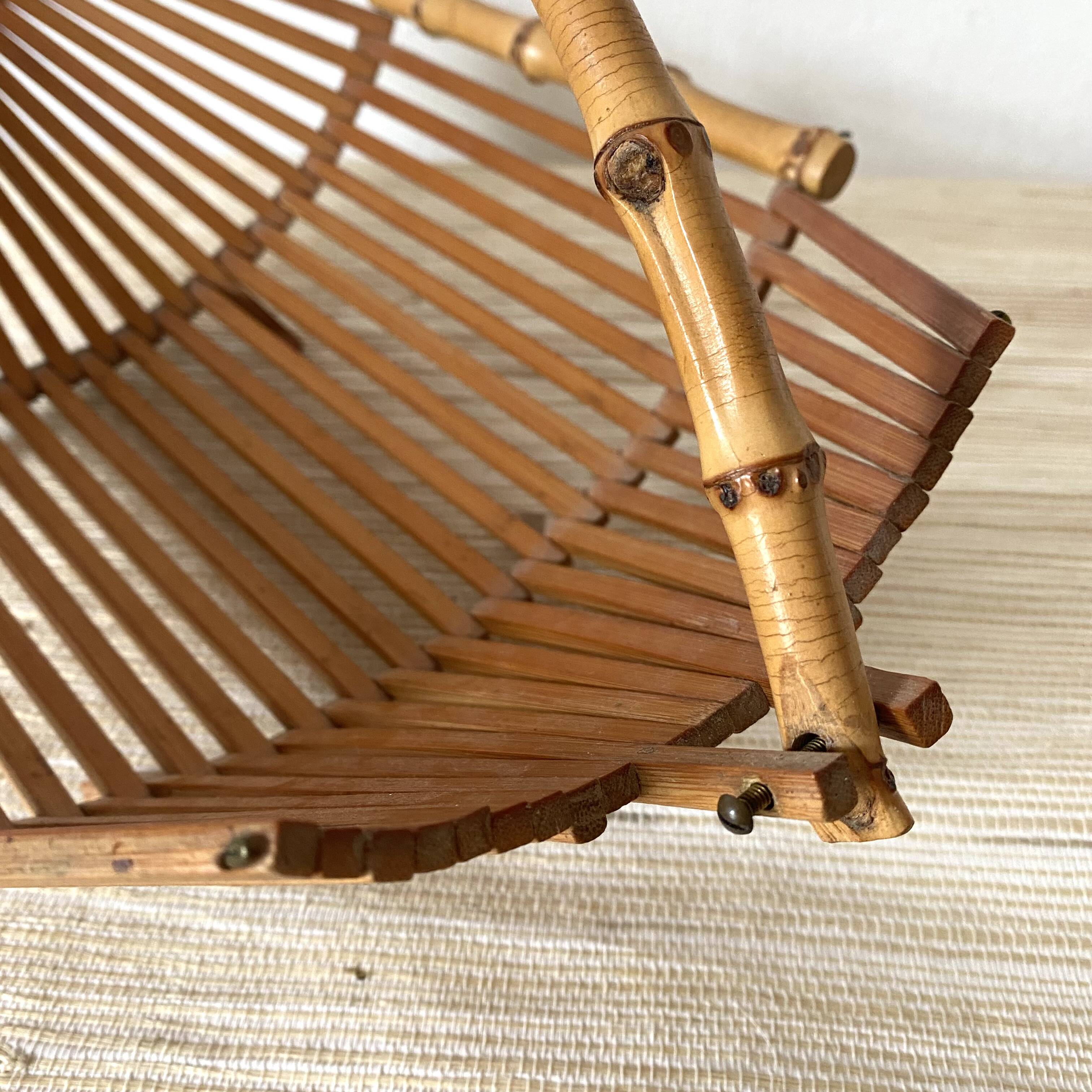 50s bamboo fruit basket