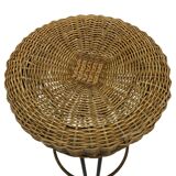 Vintage Stool Rattan Rohe Noordwolde Netherlands 1960s Design