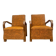 Set of Art Deco Italian chairs in walnut, 1920s