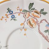 Set of 2 Gien Magellan "Caribbean" cups and saucers, vintage earthenware