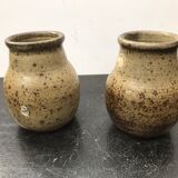 Paire de vases ancien le cep grès Jean Tessier vintage
