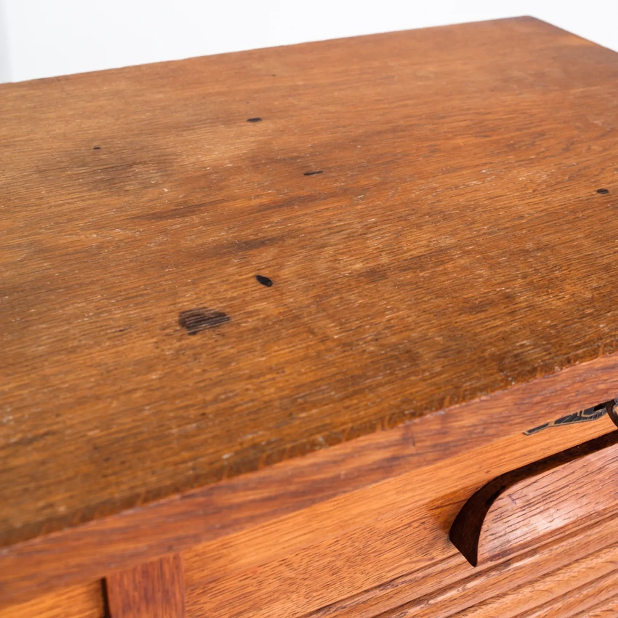 Vintage filing cabinet. Oak wood. Restored. France, 1940s-1950s.