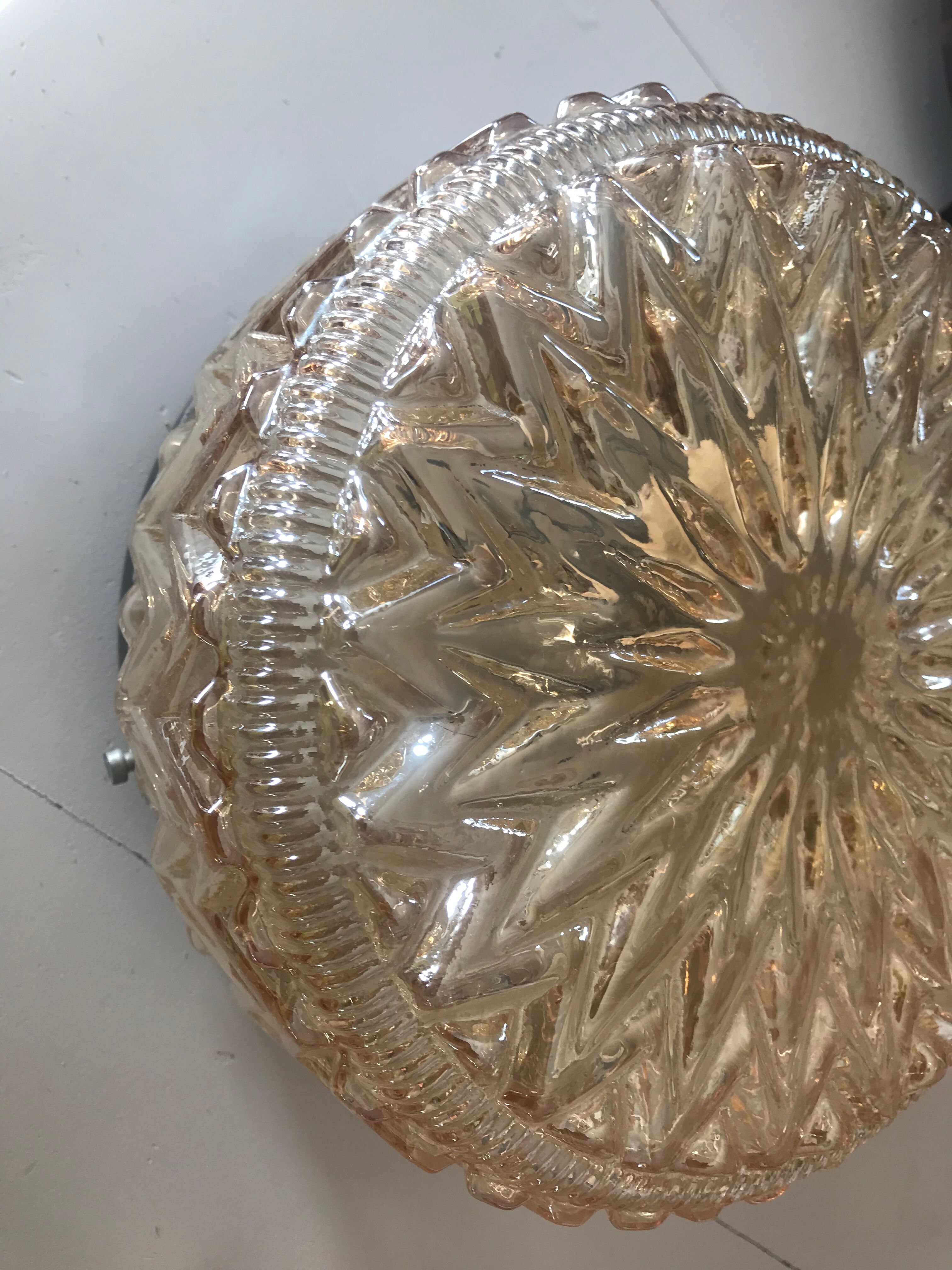 Vintage iridescent amber ceiling