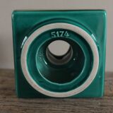 Cave rat candlestick, green earthenware with gilding from the 1950s.