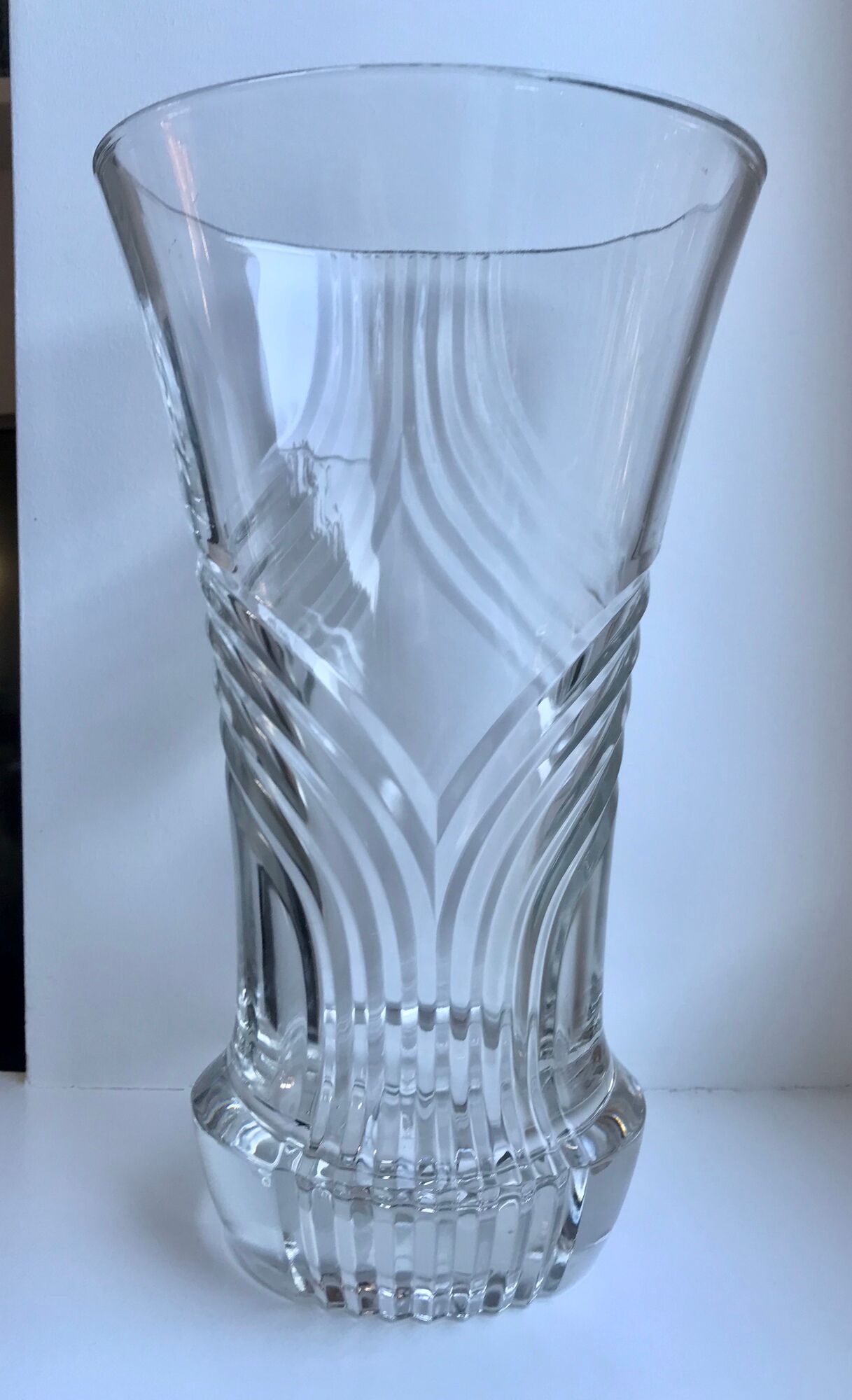 Molded glass vase art deco style made in France