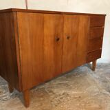 Vintage style scandi enfilade in blond walnut veneer