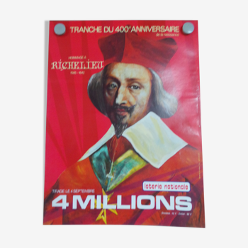 Original Poster National Lottery 400th Anniversary Birth of Richelieu
