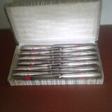 Service of 12 knives with silver metal pitches